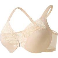 MODISHION Women's Front Closure Underwired Bra in Nude | Size: 42E