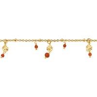 BIG METAL LONDON Women's LOLA STAINLESS STEEL ANKLET in Red | Size: 22 cm
