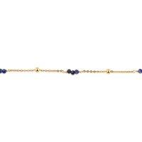 BIG METAL LONDON Women's CARINA STAINLESS STEEL ANKLET in Blue | Size: 22 cm