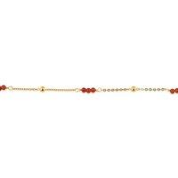 BIG METAL LONDON Women's CARINA STAINLESS STEEL ANKLET in Red | Size: 22 cm