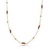 BIG METAL LONDON Women's CARINA STAINLESS STEEL NECKLACE in Red | Size: 40 cm