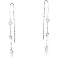 BIG METAL LONDON Women's MIRA STAINLESS STEEL EARRINGS in Silver | Size: 7 cm