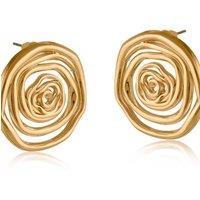 BIG METAL LONDON Women's MIRA VORTEX SWIRL STAINLESS STEEL EARRINGS in Gold | Size: 3 cm