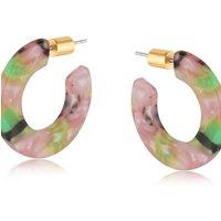 BIG METAL LONDON Women's ILONA RESIN HOOP EARRINGS in Pink | Size: 2 cm