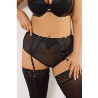 Yours Women's Detachable Suspender Briefs in Black | Size: 34-36