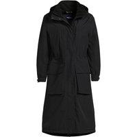 Lands' End Women's Petite Squall Waterproof Stadium Long Coat in Black | Size: 16-18