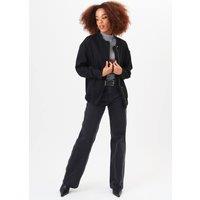 Gini London Women's Black Zip up Oversized Bomber Jacket | Size: Medium/Large