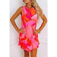 Everyday The Label Women's Rose Abstract Floral Print Sleeveless Shift Mini Dress | Size: XL