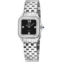 GV2 Women's Milan Swiss Quartz Diamond Black Onyx Dial Steel 27.5 MM Watch in Silver | Size: 24 cm x 24 cm x 27 cm