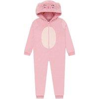 Harry Bear Girl's Bunny Fleece Onesie 3D Ears in Pink | Size: 2-3 Years