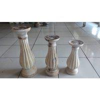 Minster Pillar Design Candle Holder - L8 x W8 x H35 cm in Brown | Size: 1 Pack