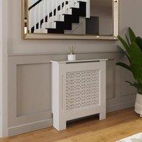 FWStyle Geometric Pattern Small White Radiator Cover (H) 82.3 (W) 78 (D) 19cm