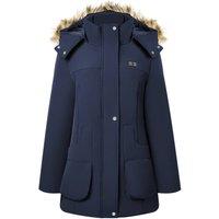 MODISHION Women's Mid-Length Hooded Coat with USB Heating Function in Navy | Size: Small