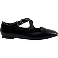 MODISHION Women's Casual Closed Toe Cross-Strap Mary Jane Shoes with Low Heel in Black | Size: 7