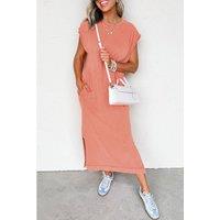 Everyday The Label Women's Carrot Mineral Wash Pocketed T-Shirt Long Dress Dresses | Size: Medium