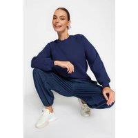 WOVCOR Women's Basic Crew Neck Fleece Sweatshirt in Navy | Size: Medium