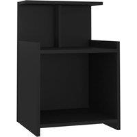 Berkfield Home Bed Cabinet Black 40x35x60 cm Engineered Wood | Size: 40 x 35 x 60 cm