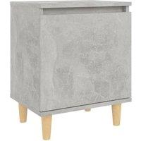 Berkfield Home Bed Cabinet with Solid Wood Legs Concrete Grey 40x30x50 cm | Size: 40 x 30 x 50 cm