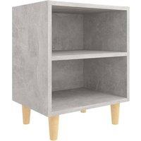 Berkfield Home Bed Cabinet with Solid Wood Legs Concrete Grey 40x30x50 cm | Size: 40 x 30 x 50 cm