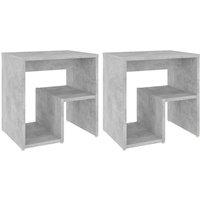Berkfield Home Bed Cabinets 2 pcs Concrete Grey 40x30x40 cm Engineered Wood | Size: 40 x 30 x 40 cm