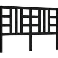 Berkfield Home Bed Headboard Black 126x4x100 cm Solid Wood Pine | Size: 126 x 4 x 100 cm