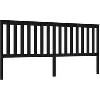 Berkfield Home Bed Headboard Black 206x6x101 cm Solid Wood Pine | Size: 206 x 6 x 101 cm