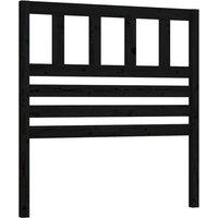 Berkfield Home Bed Headboard Black 81x4x100 cm Solid Wood Pine | Size: 81 x 4 x 100 cm