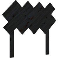 Berkfield Home Bed Headboard Black 92x3x81 cm Solid Wood Pine | Size: 92 x 3 x 81 cm