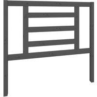 Berkfield Home Bed Headboard Grey 106x4x100 cm Solid Wood Pine | Size: 106 x 4 x 100 cm