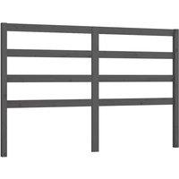 Berkfield Home Bed Headboard Grey 146x4x100 cm Solid Wood Pine | Size: 146 x 4 x 100 cm