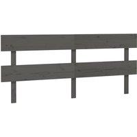 Berkfield Home Bed Headboard Grey 204x3x81 cm Solid Wood Pine | Size: 204 x 3 x 81 cm