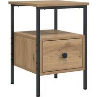 Berkfield Home Bedside Cabinet Artisan Oak 34x36x50 cm Engineered Wood in Brown | Size: 34 x 36 x 50 cm