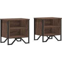 Berkfield Home Bedside Cabinet Brown Oak 2 pcs 40x30x40 cm Engineered Wood | Size: 40 x 30 x 40 cm