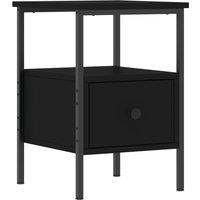 Berkfield Home Bedside Cabinet Black 34x36x50 cm Engineered Wood | Size: 34 x 36 x 50 cm