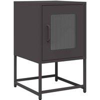 Berkfield Home Bedside Cabinet Black 36x39x60.5 cm Cold-rolled Steel
