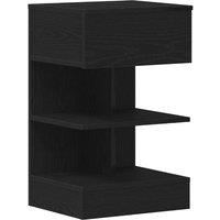 Berkfield Home Bedside Cabinet Black Oak 40x35x65 cm Engineered Wood | Size: 40 x 35 x 65 cm