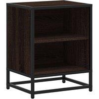 Berkfield Home Bedside Cabinet Brown Oak 40x31x50 cm Engineered Wood & Metal | Size: 40 x 31 x 50 cm