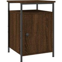 Berkfield Home Bedside Cabinet Brown Oak 40x42x60 cm Engineered Wood | Size: 40 x 42 x 60 cm