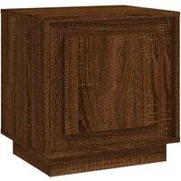 Berkfield Home Bedside Cabinet Brown Oak 44x35x45 cm Engineered Wood | Size: 44 x 35 x 45 cm