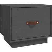 Berkfield Home Bedside Cabinet Grey 40x34x35 cm Solid Wood Pine | Size: 40 x 34 x 35 cm