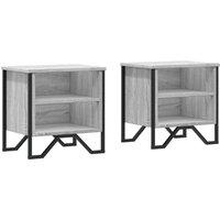 Berkfield Home Bedside Cabinet Grey Sonoma 2 pcs 40x30x40 cm Engineered Wood | Size: 40 x 30 x 40 cm