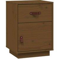 Berkfield Home Bedside Cabinet Honey Brown 40x34x55 cm Solid Wood Pine | Size: 40 x 34 x 55 cm