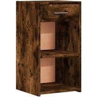 Berkfield Home Bedside Cabinet Smoked Oak 35x34x65 cm Engineered Wood in Brown | Size: 35 x 34 x 65 cm