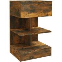 Berkfield Home Bedside Cabinet Smoked Oak 40x35x65 cm Engineered Wood in Brown | Size: 40 x 35 x 65 cm