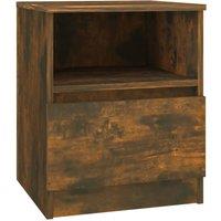 Berkfield Home Bedside Cabinet Smoked Oak 40x40x50 cm Engineered Wood in Brown | Size: 40 x 40 x 50 cm