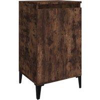 Berkfield Home Bedside Cabinet Smoked Oak 40x35x70 cm Engineered Wood in Brown | Size: 40 x 35 x 70 cm