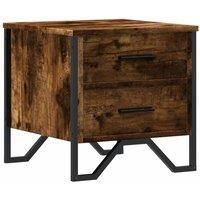 Berkfield Home Bedside Cabinet Smoked Oak 40x41x40 cm Engineered Wood in Brown | Size: 40 x 41 x 40 cm