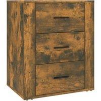 Berkfield Home Bedside Cabinet Smoked Oak 50x36x60 cm Engineered Wood in Brown | Size: 50 x 36 x 60 cm