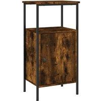 Berkfield Home Bedside Cabinet Smoked Oak 41x31x80 cm Engineered Wood in Brown | Size: 41 x 31 x 80 cm