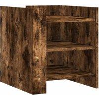 Berkfield Home Bedside Cabinet Smoked Oak 45x50x50 cm Engineered Wood in Brown | Size: 45 x 50 x 50 cm